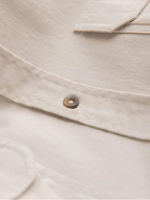 Ležerna krem srajca z žepi na gumbe V1 SHCS-0146