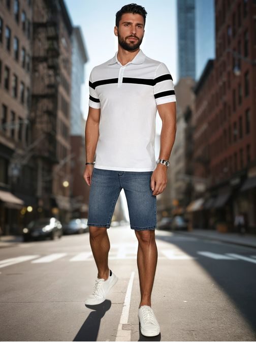 Modna bela moška polo majica