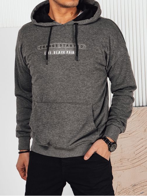 Antracit pulover z edinstvenim napisom