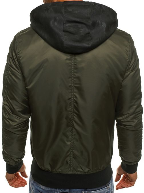 Modna zelena bomber jakna s kapuco NATURE 4626