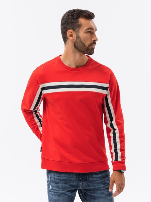 Rdeč pulover brez kapuce B1279