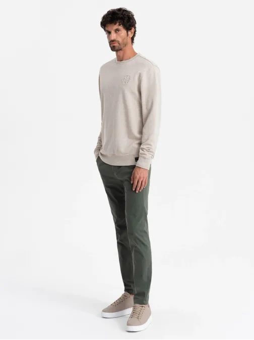 Bež moški pulover z logotipom V2 SSNZ-0163