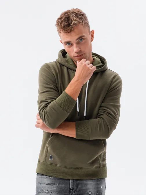 Oliven pulover s kapuco B979