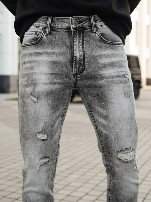 Stilske sive jeans hlače za moške