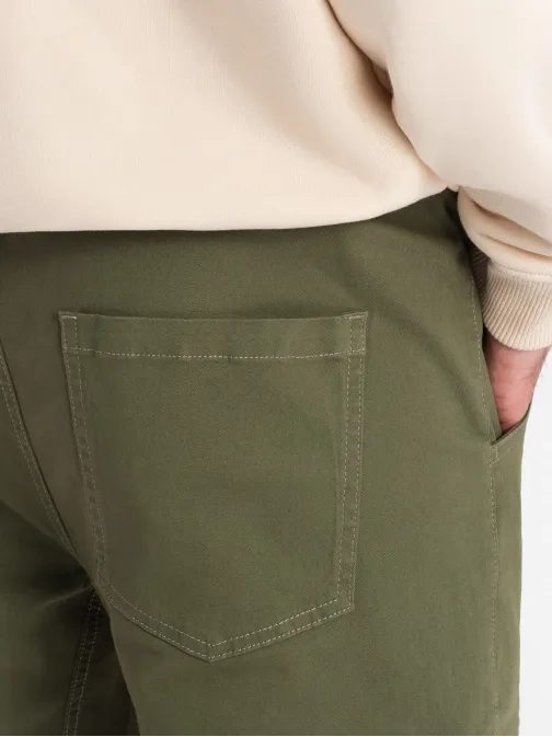 Trendovske jogger hlače v oljčni barvi P886