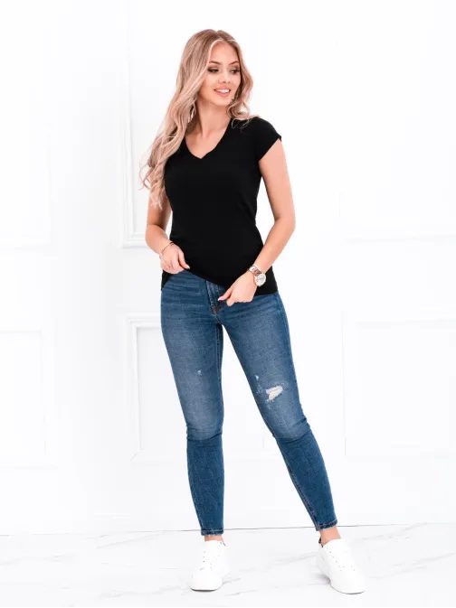 Udobna črna ženska majica SLR002