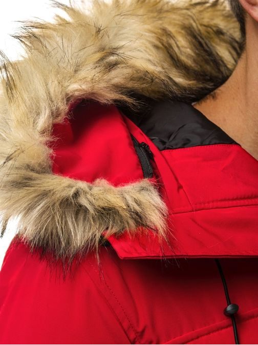 Trendovska zimska moška jakna rdeča OZONEE JS/201807