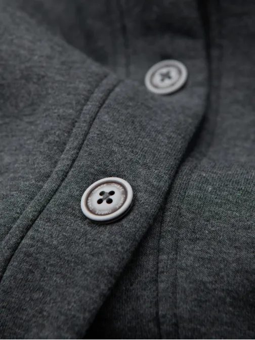 Modni grafitni pulover na gumbe V4 SSZP-0186