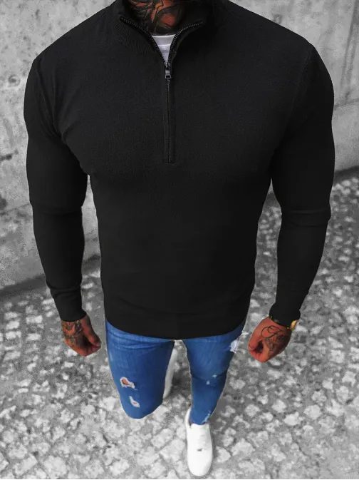 Črn pulover z zadrgo NB/MM6007/4