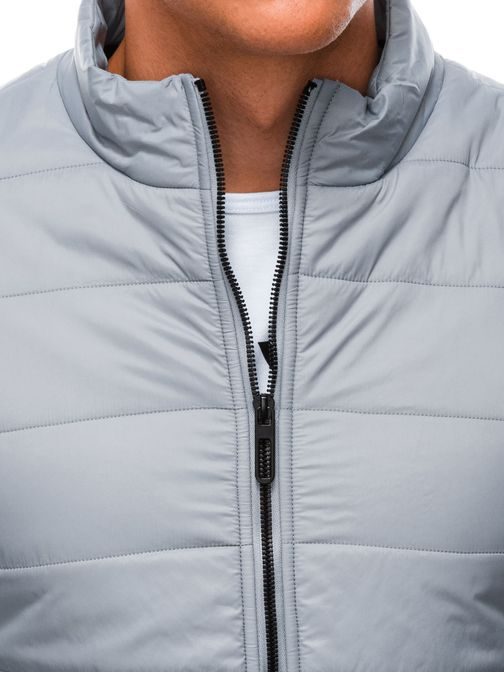 Siva prehodna jakna brez kapuce C526