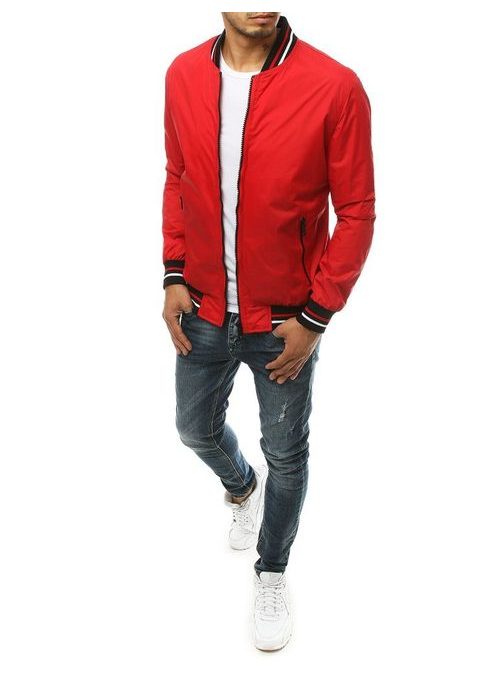 Rdeča bomber jakna stilskega dizajna