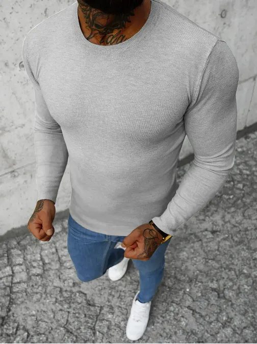 Siv trendovski pulover NB/MMB602/2