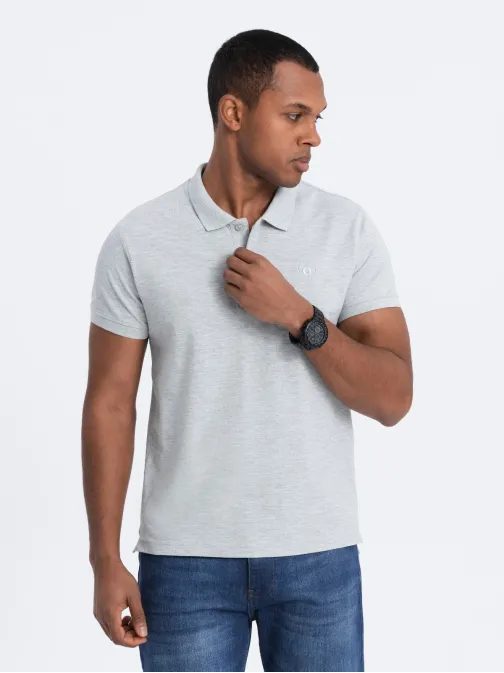 Preprosta siva polo majica S1374