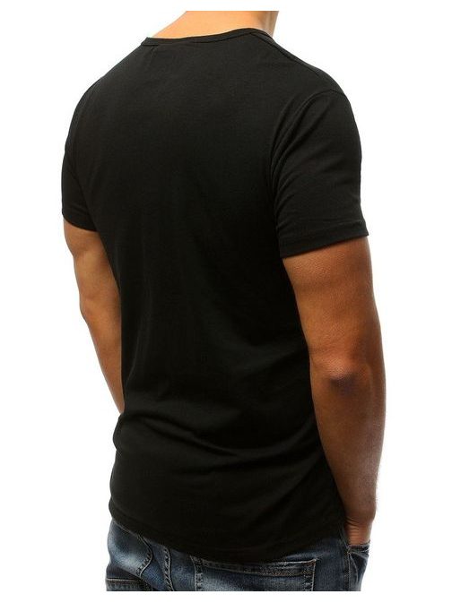 Moška črna majica z barvnim potiskom