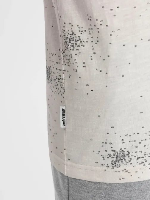 Bež majica z raztresenimi črkami V1 TSFP-0179