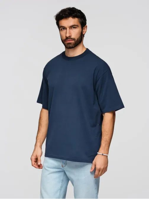 Temno modra majica prostega kroja  V9 TSBC-0267
