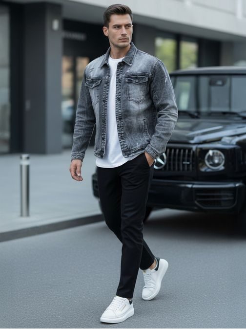 Zanimiva črna jeans jakna