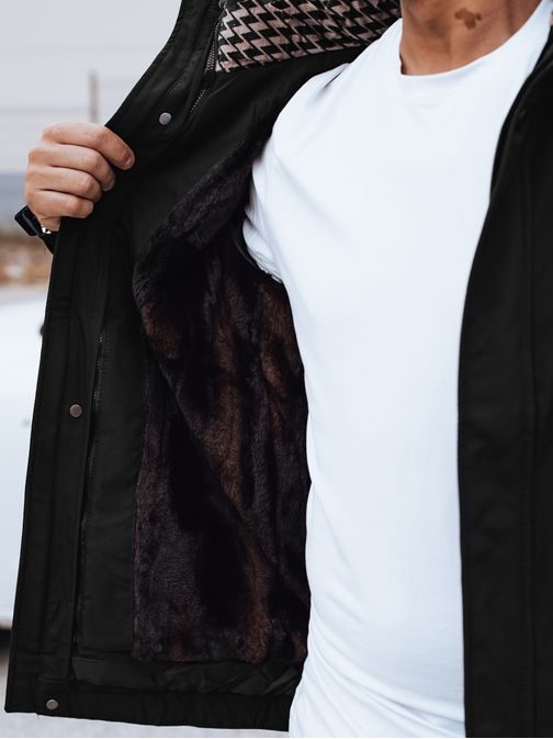 Modna črna zimska moška jakna