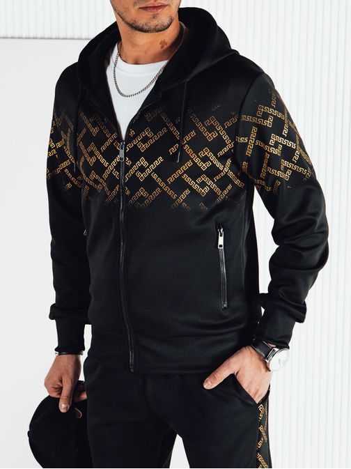 Črn set trenirke z zlatim vzorcem