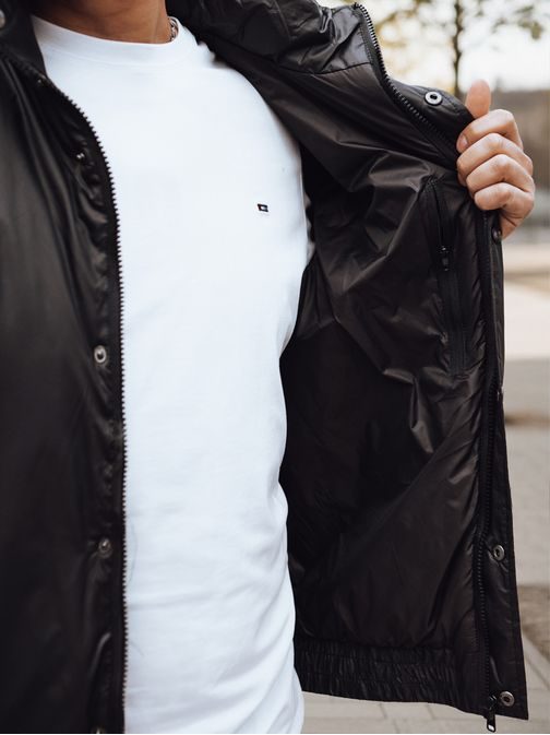 Črna prehodna jakna sodobnega dizajna