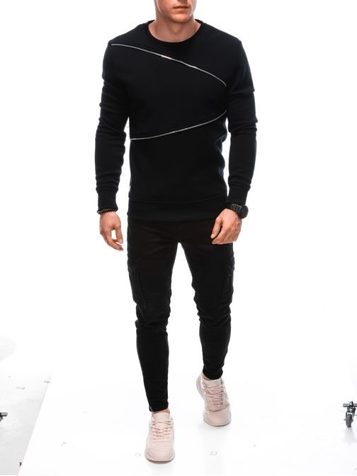 Brezčasni črn trendovski pulover VV1 OM-SSNZ-005
