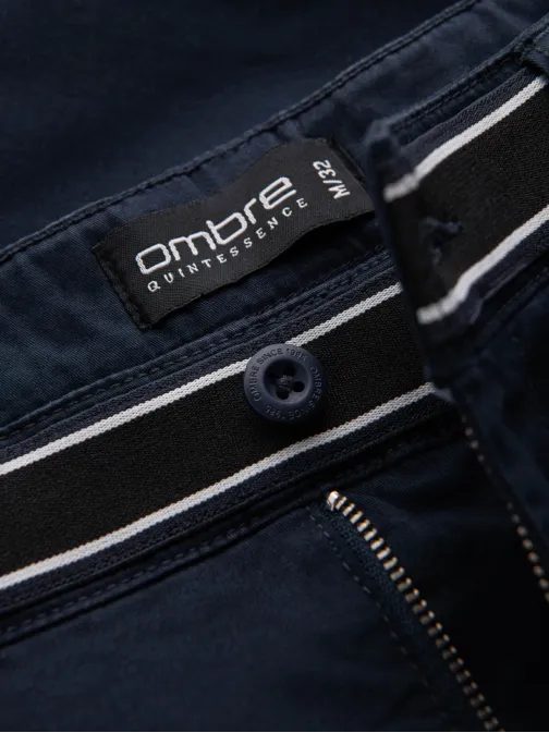 Temno modre chinos hlače z okrasnim pasom V2 PACP-0118
