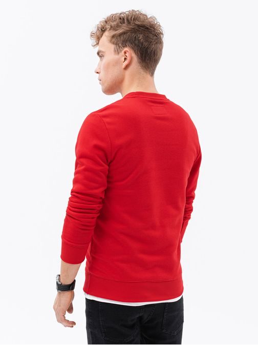 Preprost pulover brez kapuce v rdeči barvi B978