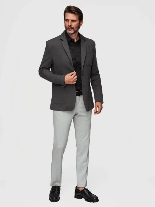 Grafitna športna jakna slim fit V1 M165