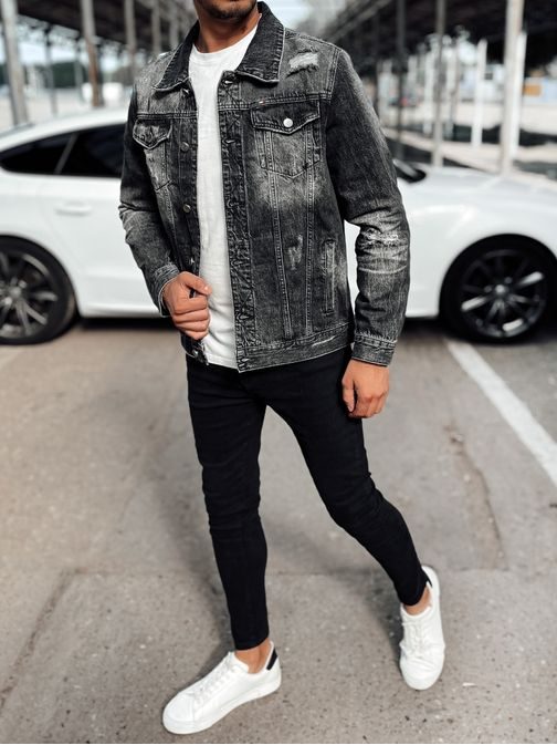 Moderna črna denim jakna