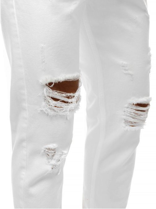 Bele kavbojke z luknjami na kolenih B/55082