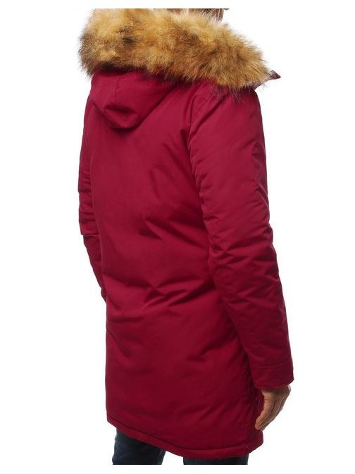 Stilska bordo parka s kapuco