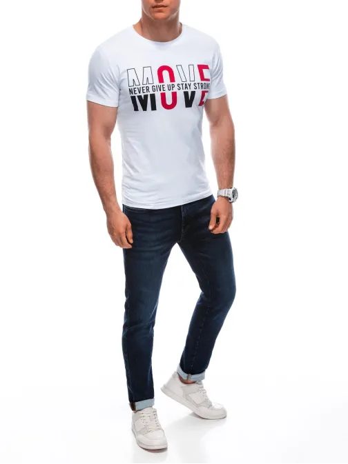 Bela majica z izrazitim napisom S1934