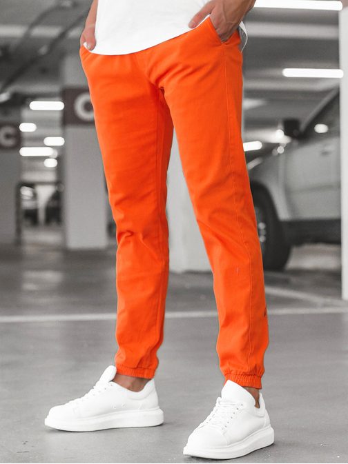 Čudovite jogger hlače v temno oranžni barvi JB/JP1145/13