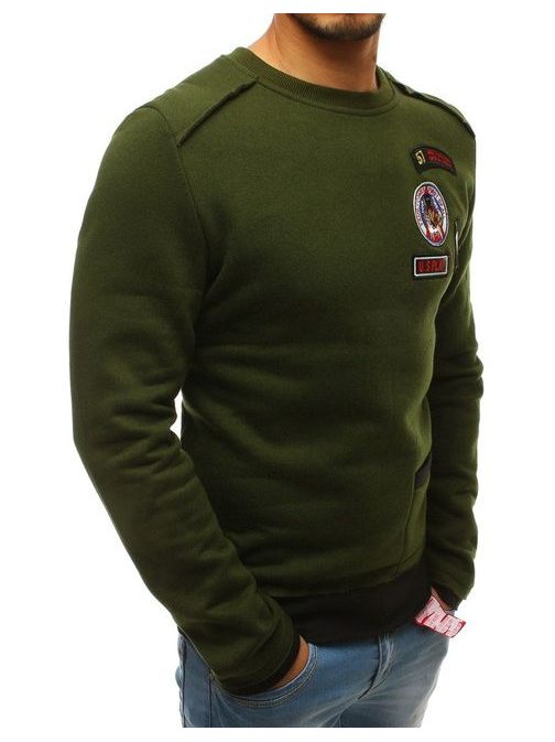 Trendovski zelen pulover z našitki