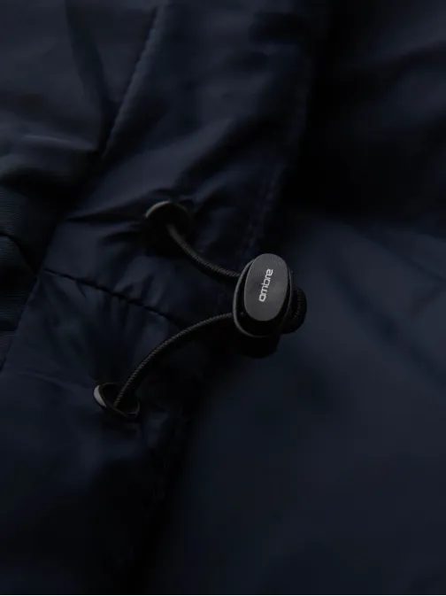 Moška temno modra prešita jakna s kapuco V2 JAHP-0238