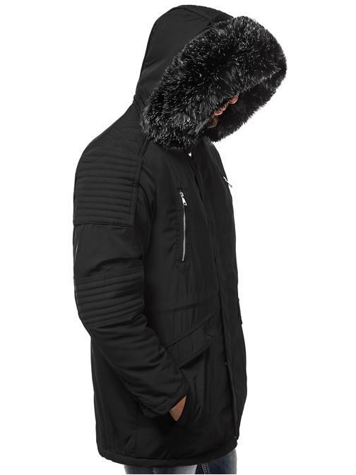 Trendovska zimska moška jakna črna O/88859