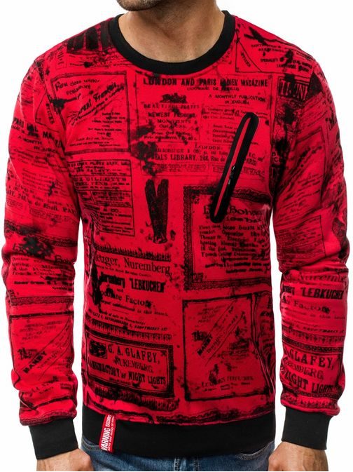 Moški pulover v rdeči barvi OZONEE JS/DD662