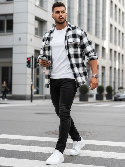 Sodobne črne moške kavbojke