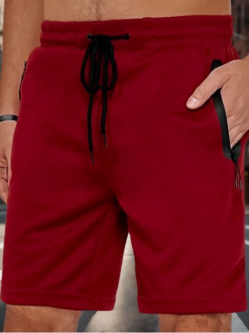 Udobne moške kratke hlače v bordo barvi