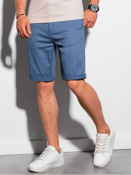 Preproste kratke hlače v modri barvi W243