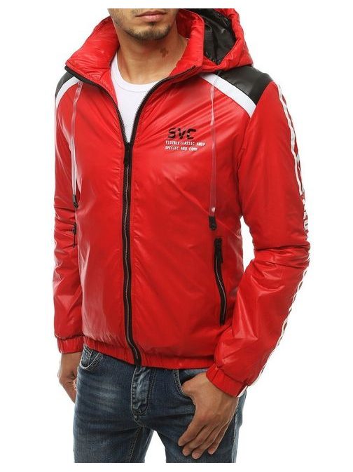 Stilska rdeča jakna s kapuco