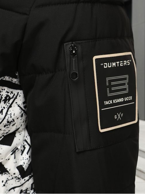 Moderna črna zimska jakna s potiskom