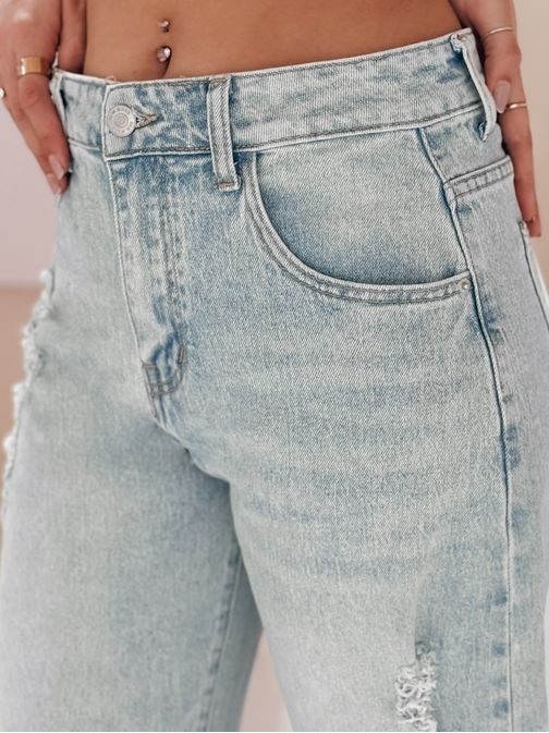 Moderne široke svetlo modre ženske kavbojke BAGETSON