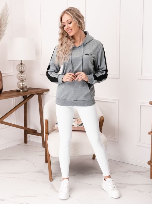 Ženski trendovski pulover v sivi barvi TLR038