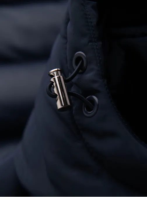 Prešita modra bleščeča moška parka V3 JALJ-0266