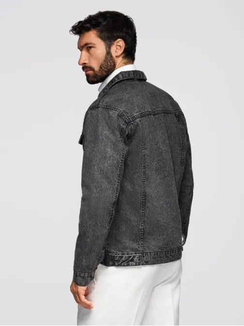 Moška črna džins jakna V3 JADJ-0219