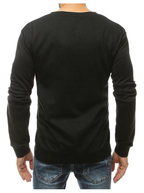 Udoben črn pulover brez kapuce