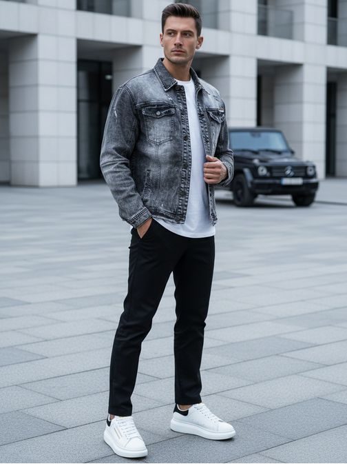 Zanimiva črna jeans jakna