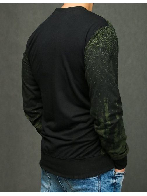 Moški zelen pulover z originalnim potiskom