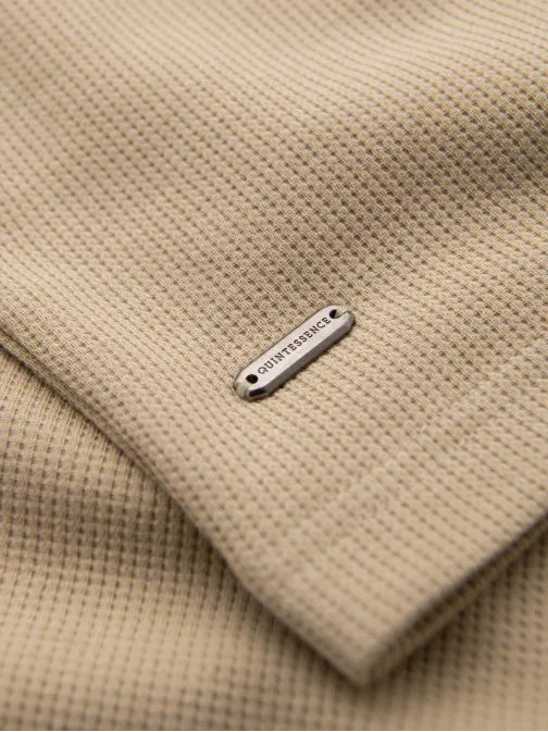 Moška pletena majica peščene barve V2 TSCT-0197